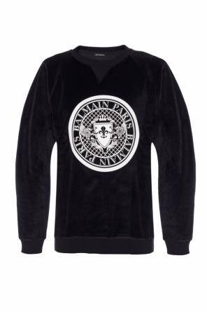 Aksamitna bluza z nadrukowanym logo, zdjęcie 1 Aksamitna bluza z nadrukowanym logo od Balmain